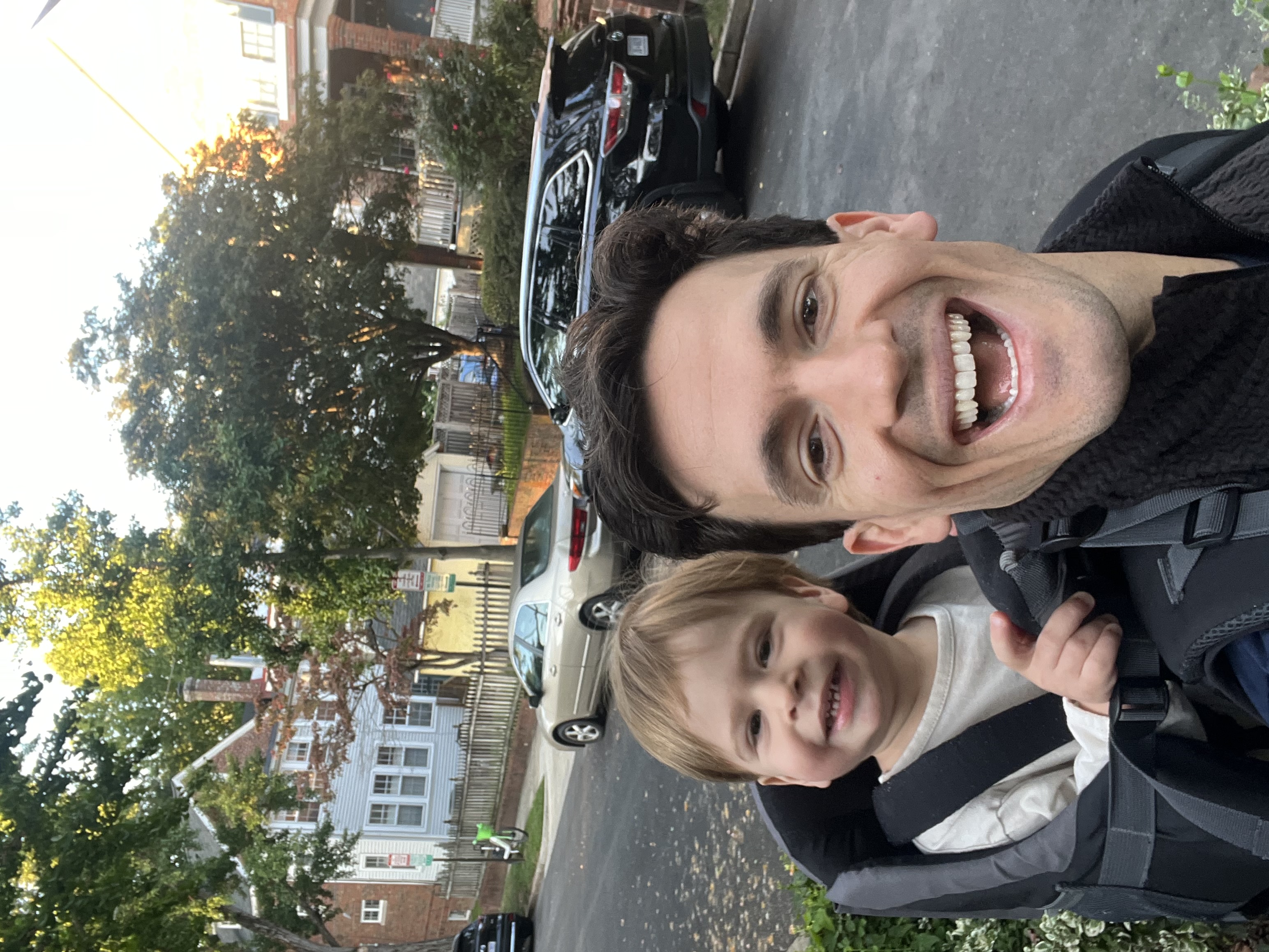 George with backpack